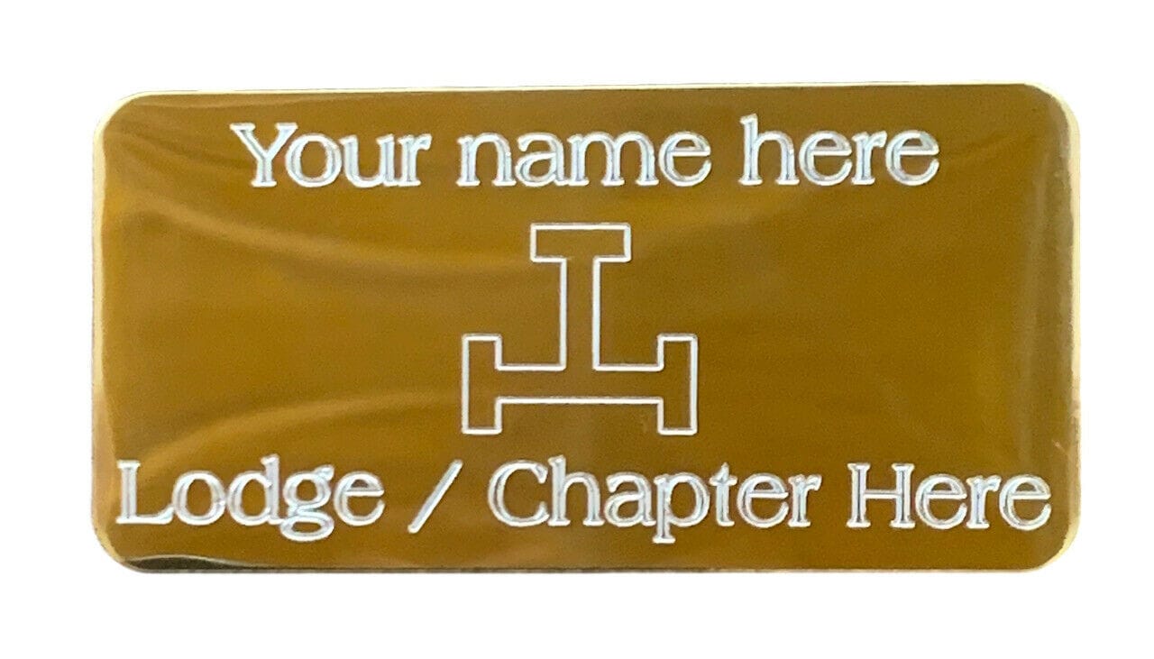 (MP40) 50 mm x 25 mm Personalised Royal Arch Triple Tau Gold Case Plate