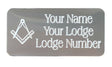 (MP43) 50mm x 25mm Personalised Silver Masonic Case Plate No G 