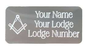 (MP43) 50mm x 25mm Personalised Silver Masonic Case Plate No G 