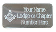(MP08) 50 mm x 25 mm Personalised Silver Masonic Case Plate With G 