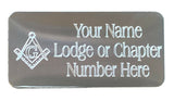 (MP08) 50 mm x 25 mm Personalised Silver Masonic Case Plate With G 