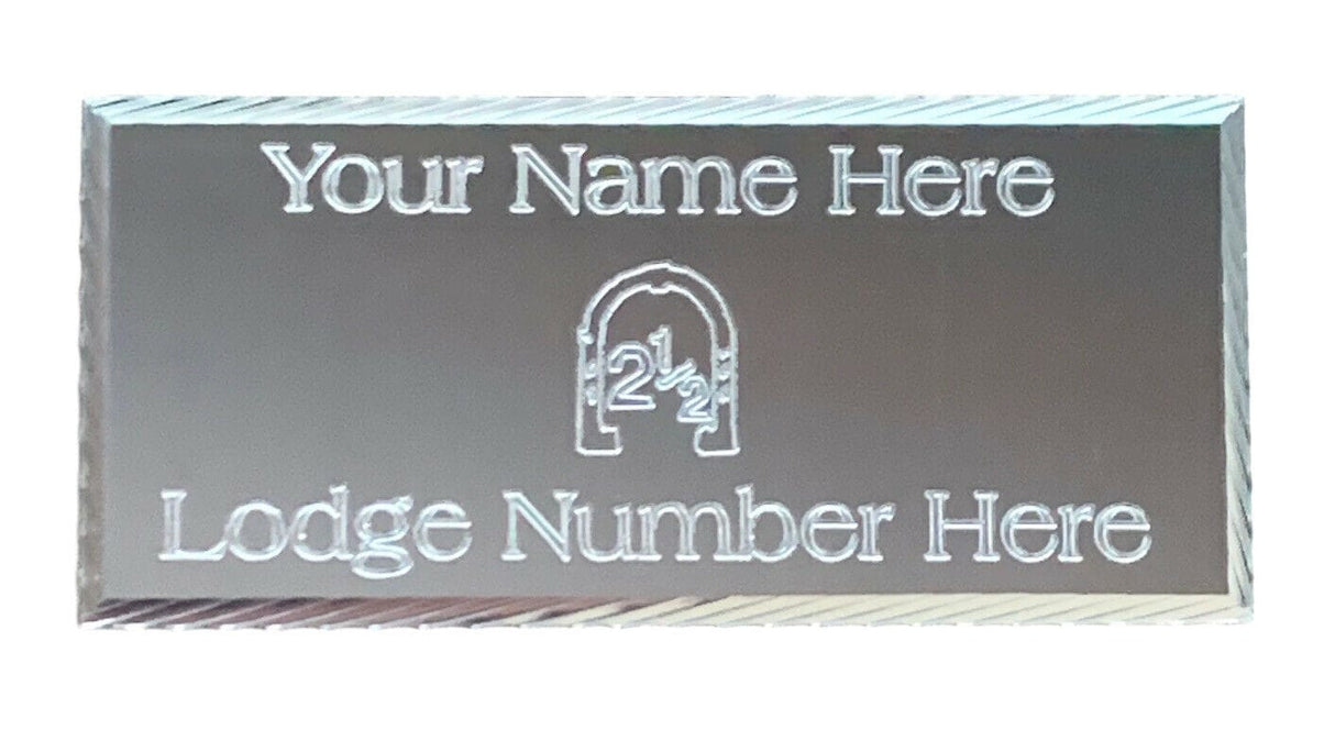 (MP47) 55mm x 25mm Personalised Orange Lodge Order Diamond Cut Silver Case Plate