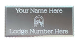 (MP47) 55mm x 25mm Personalised Orange Lodge Order Diamond Cut Silver Case Plate