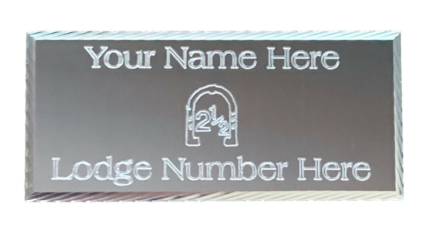 (MP47) 55mm x 25mm Personalised Orange Lodge Order Diamond Cut Silver Case Plate