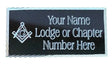 (MP02) 55mm x 25mm Personalised Black Masonic Case Plate With G
