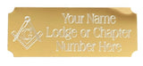 (MP21) 60mm x 25mm Personalised Gold Masonic Case Plate