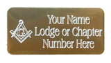 (MP08) 50 mm x 25 mm Personalised Gold Masonic Case Plate With G