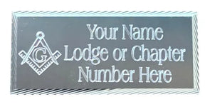 (MP09) 50 mm x 25 mm Personalised Masonic Case Plate With G