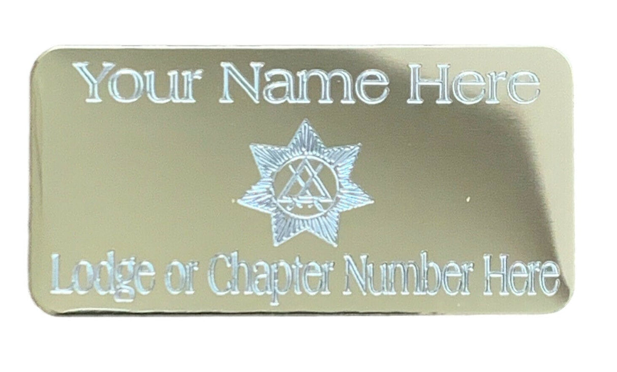 (MP31) 50 mm x 25 mm Personalised Masonic Council Gold Case Plate