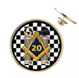 Twenty Years A Mason – 26mm Economy Masonic Badge with Butterfly Clutch 