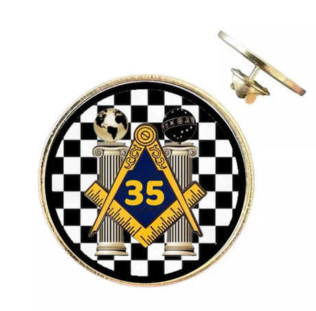 Thirty Five Years A Mason – 26mm Economy Masonic Badge with Butterfly Clutch