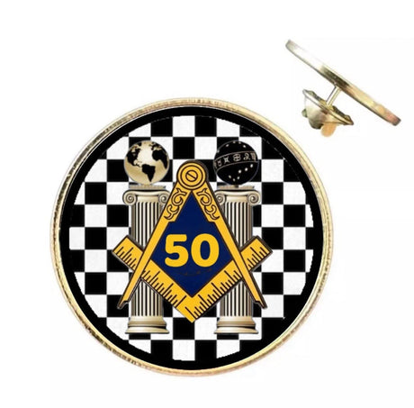 Fifty Years A Mason – 26mm Economy Masonic Badge with Butterfly Clutch
