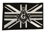 Masonic with G Thin Silver Line Embroidered Sew / Iron on Patch 90mm x 60mm