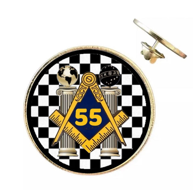 Fifty Five Years A Mason – 26mm Economy Masonic Badge with Butterfly Clutch 