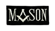 Fully Embroidered Black/White Mason Embroidered Sew / Iron on Patch 80mm x 37mm 