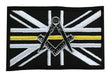 Freemason Masonic Thin Yellow Line No G Embroidered Sew / Iron on Patch 90mm x 60mm