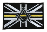Freemason Masonic Thin Yellow Line No G Embroidered Sew / Iron on Patch 90mm x 60mm