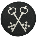 Freemason Masonic Crossed Keys Treasurer Embroidered Sew / Iron on Patch 82mm x 82mm