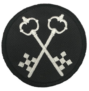 Freemason Masonic Crossed Keys Treasurer Embroidered Sew / Iron on Patch 82mm x 82mm