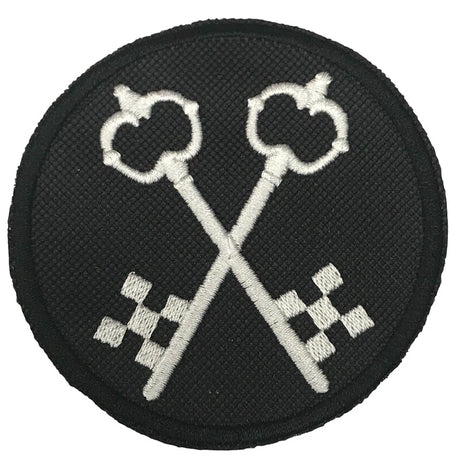 Freemason Masonic Crossed Keys Treasurer Embroidered Sew / Iron on Patch 82mm x 82mm