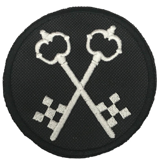 Freemason Masonic Crossed Keys Treasurer Embroidered Sew / Iron on Patch 82mm x 82mm