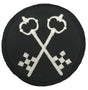 Freemason Masonic Crossed Keys Treasurer Embroidered Sew / Iron on Patch 82mm x 82mm