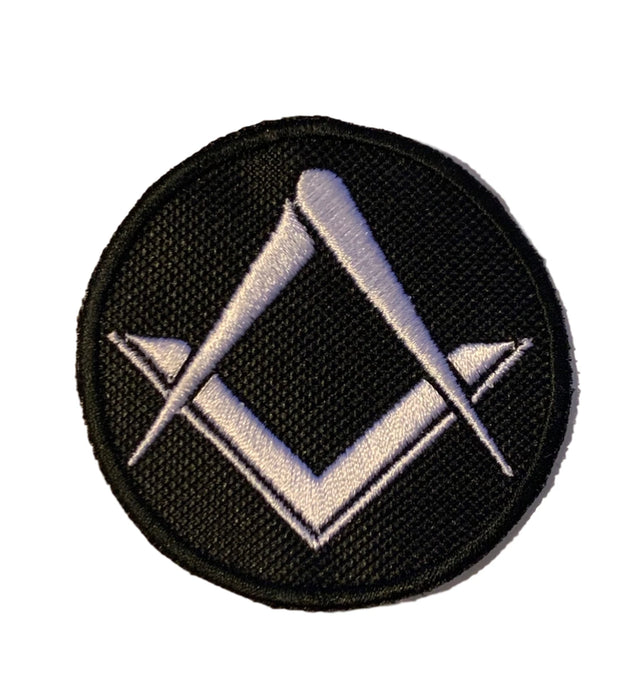 Masonic Crested Embroidered Patch White No G 65mm x 65mm