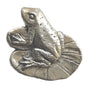 Detailed pewter frog pin badge with butterfly clutch fastening