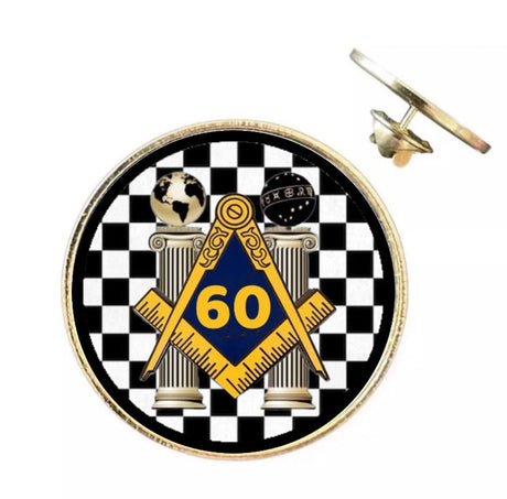 Sixty Years A Mason – 26mm Economy Masonic Badge with Butterfly Clutch