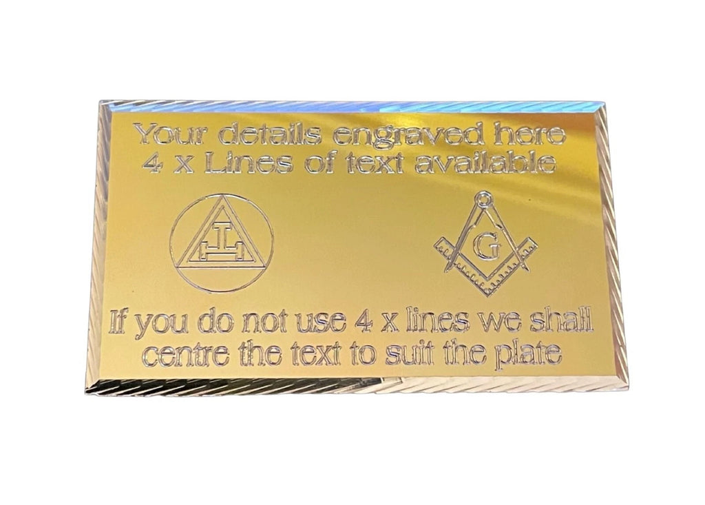 (MP105) Personalised Royal Arch & Masonic Crest (With G) Logos Case Name Plate
