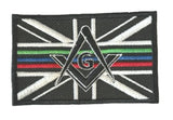 Mason Masonic Three Thin Lines Emergency Services Embroidered Sew / Iron on Patch 90mm x 68mm