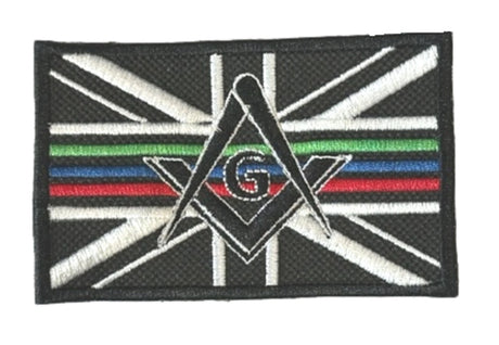 Mason Masonic Three Thin Lines Emergency Services Embroidered Sew / Iron on Patch 90mm x 68mm