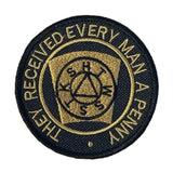 Mark Degree Penny Freemasonry Embroidered Sew / Iron on Patch 80mm x 80mm