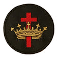 Masonic Knights Templar Cross And Crown Embroidered Sew / Iron on Patch 70mm x 70mm 