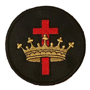 Masonic Knights Templar Cross And Crown Embroidered Sew / Iron on Patch 70mm x 70mm 
