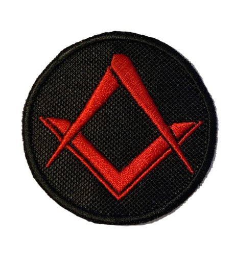 Masonic Crested Embroidered Patch Red No G 65mm x 65mm 