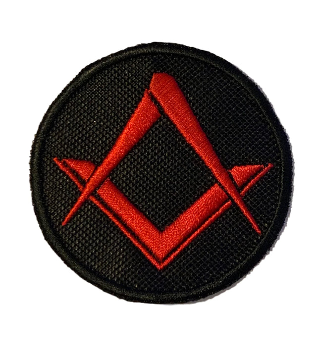 Masonic Crested Embroidered Patch Red No G 65mm x 65mm 