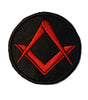 Masonic Crested Embroidered Patch Red No G 65mm x 65mm 