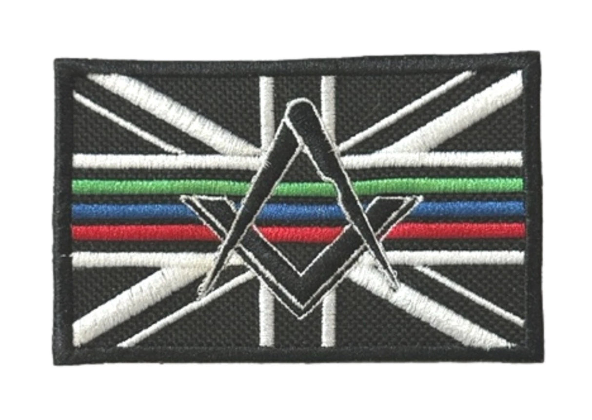 Mason Masonic No G , 3 Lines, Emergency Services Embroidered Sew / Iron on Patch