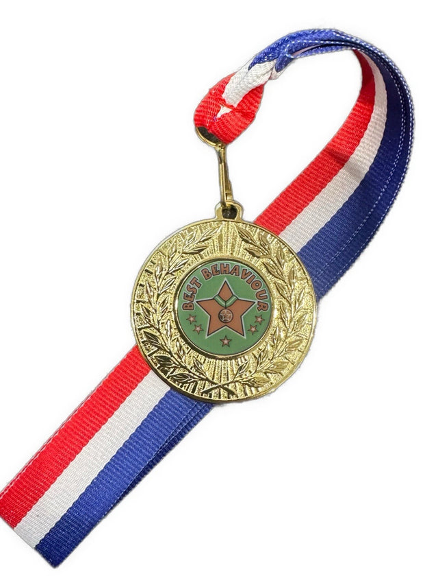 50mm School Best Behaviour Medal – FREE Ribbon & FREE 4-Line Engraving (MED01) 