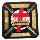 Small Masonic Knights Templar Ad Hoc Embroidered Sew / Iron on Patch Badge (A)