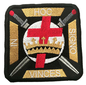 Small Masonic Knights Templar Ad Hoc Embroidered Sew / Iron on Patch Badge (A)