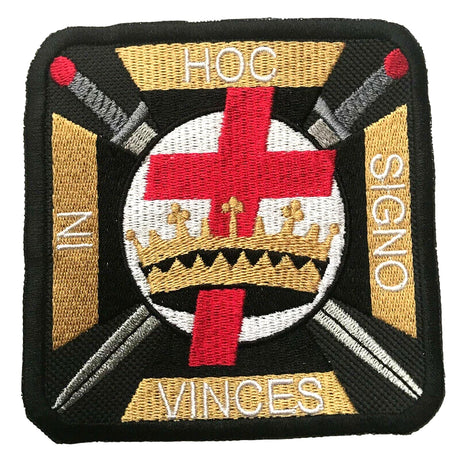 Small Masonic Knights Templar Ad Hoc Embroidered Sew / Iron on Patch Badge (A)