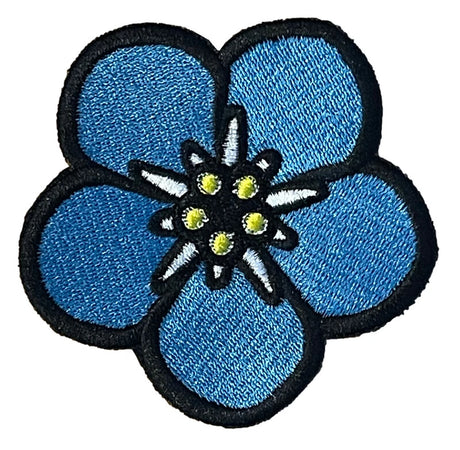 Masonic Forget Me Not Flower Embroidered Sew / Iron on Patch 70mm x 70mm 