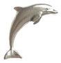 Detailed pewter dolphin pin badge with butterfly clutch fastening