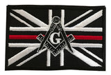 Freemason Masonic Thin Red Line With G Embroidered Sew / Iron on Patch 90mm x 60mm