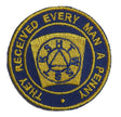 Masonic Mark Degree Penny Embroidered Sew / Iron on Patch 55mm x 55mm