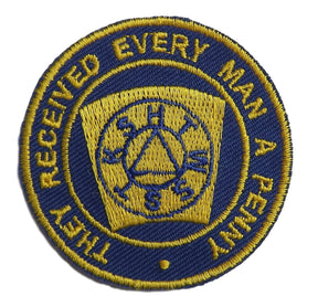 Masonic Mark Degree Penny Embroidered Sew / Iron on Patch 55mm x 55mm
