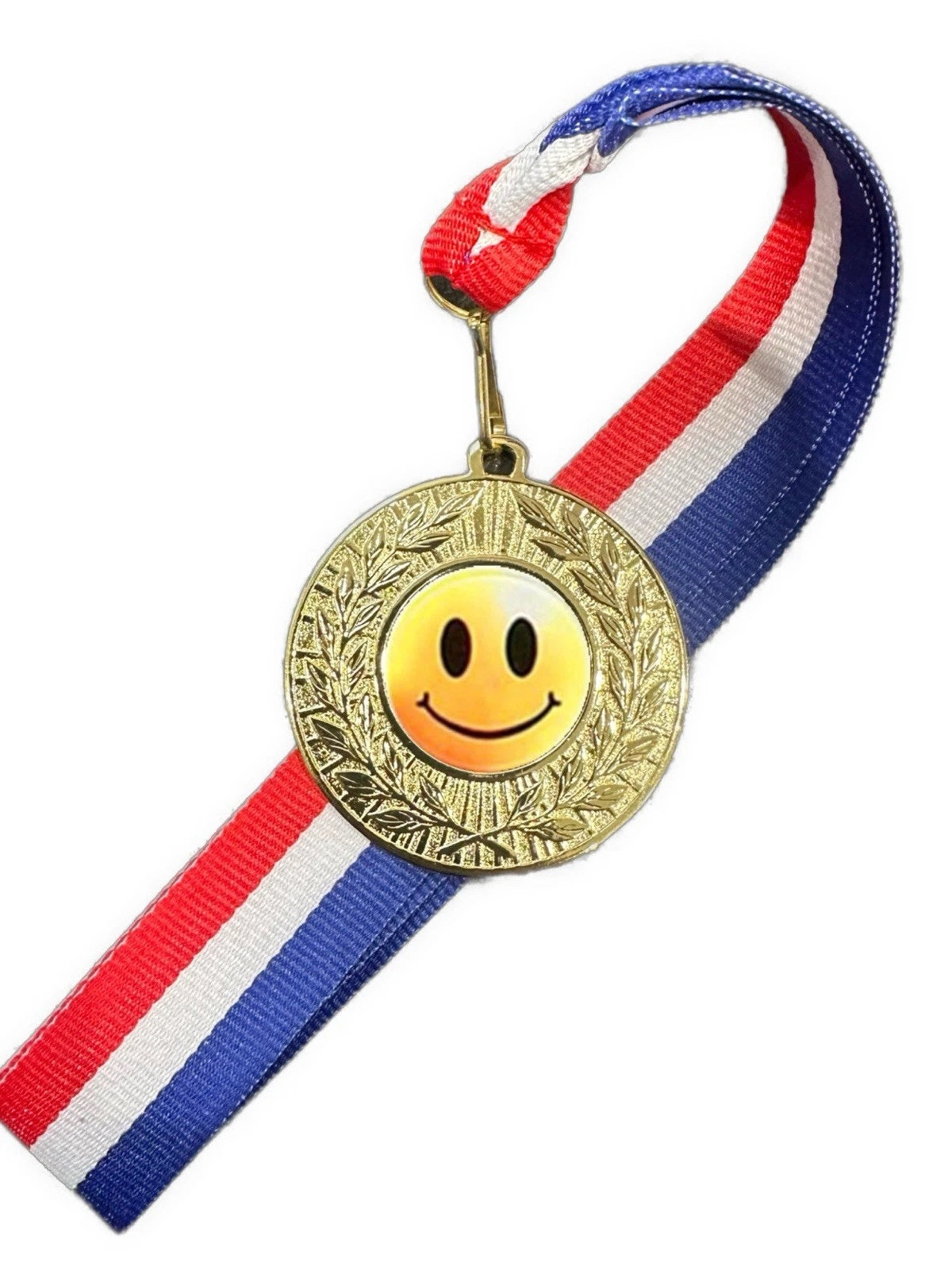 Happy Face 50mm Combo Medal & Ribbon (MED1) Engraved Free