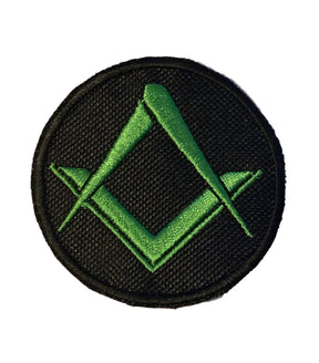 Masonic Crested Embroidered Patch Green No G 65mm x 65mm 